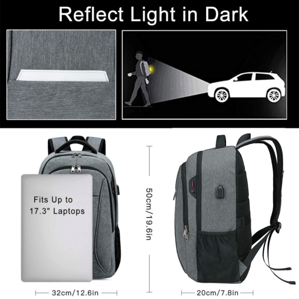 Anti Theft Backpack USB Charging Port Water Resist - Picture 5 of 7